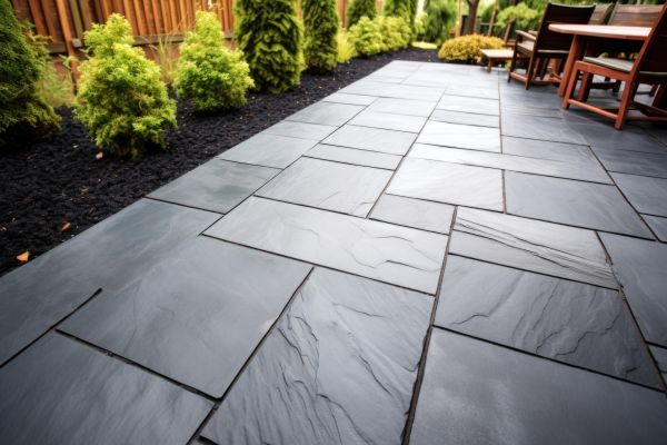 Slate Stone Patio Installation